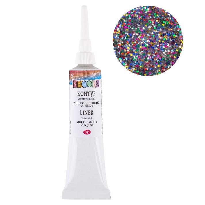 Multicolour universal liner with glitter "Decola"